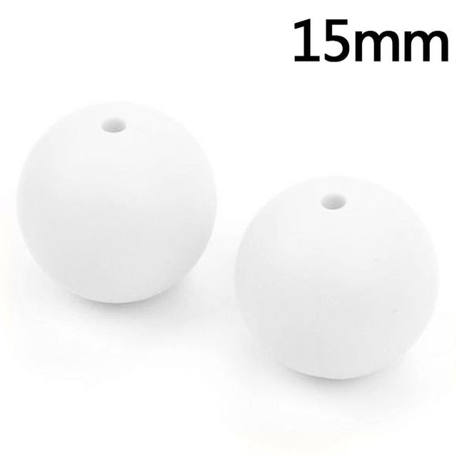 100pieces/lot Silicone Beads Baby Teething Beads 15mm Safe Food Grade Nursing Chewing Round Silicone Beads