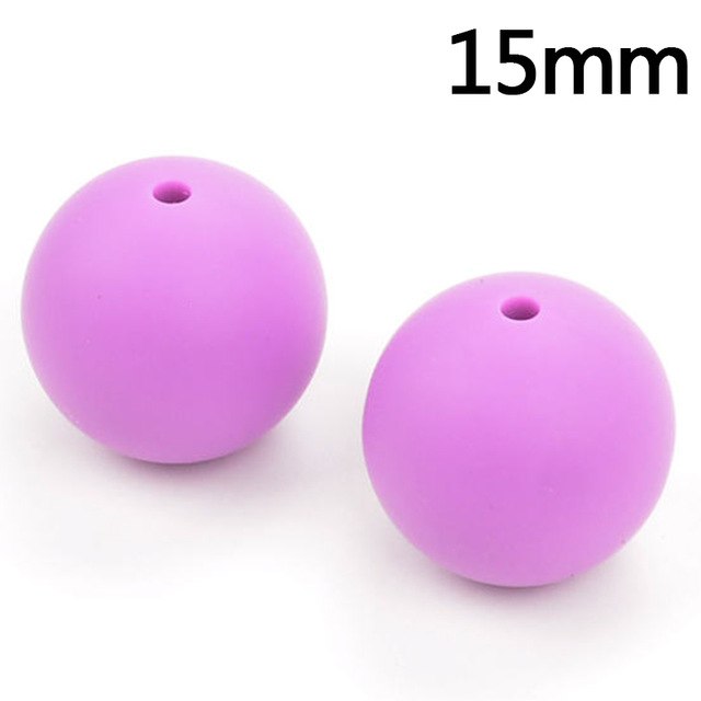 100pieces/lot Silicone Beads Baby Teething Beads 15mm Safe Food Grade Nursing Chewing Round Silicone Beads