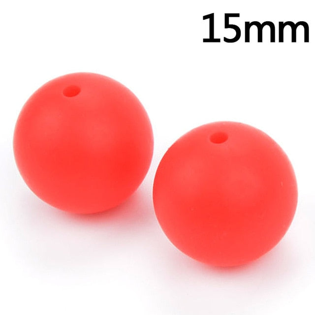 100pieces/lot Silicone Beads Baby Teething Beads 15mm Safe Food Grade Nursing Chewing Round Silicone Beads