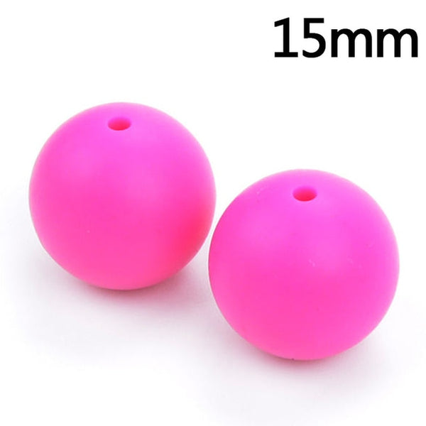 100pieces/lot Silicone Beads Baby Teething Beads 15mm Safe Food Grade Nursing Chewing Round Silicone Beads