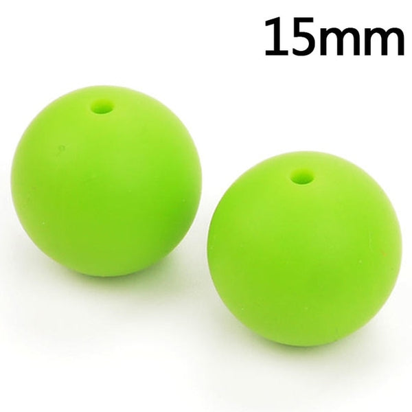 100pieces/lot Silicone Beads Baby Teething Beads 15mm Safe Food Grade Nursing Chewing Round Silicone Beads