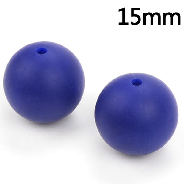 100pieces/lot Silicone Beads Baby Teething Beads 15mm Safe Food Grade Nursing Chewing Round Silicone Beads