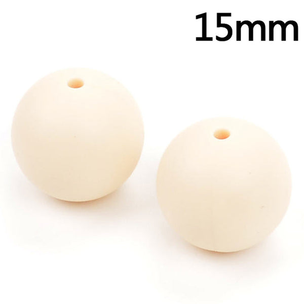 100pieces/lot Silicone Beads Baby Teething Beads 15mm Safe Food Grade Nursing Chewing Round Silicone Beads