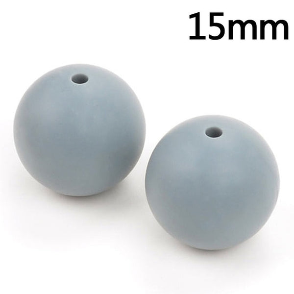 100pieces/lot Silicone Beads Baby Teething Beads 15mm Safe Food Grade Nursing Chewing Round Silicone Beads