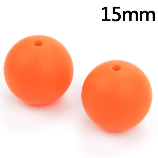 100pieces/lot Silicone Beads Baby Teething Beads 15mm Safe Food Grade Nursing Chewing Round Silicone Beads