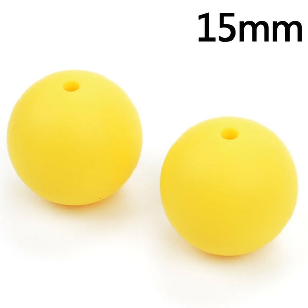 100pieces/lot Silicone Beads Baby Teething Beads 15mm Safe Food Grade Nursing Chewing Round Silicone Beads
