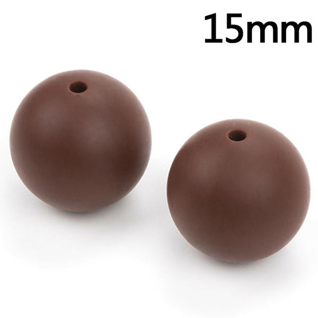 100pieces/lot Silicone Beads Baby Teething Beads 15mm Safe Food Grade Nursing Chewing Round Silicone Beads