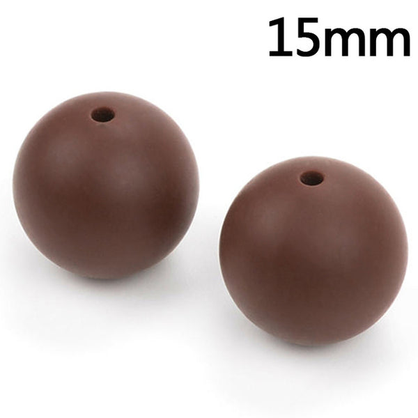 100pieces/lot Silicone Beads Baby Teething Beads 15mm Safe Food Grade Nursing Chewing Round Silicone Beads