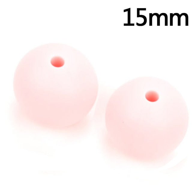 100pieces/lot Silicone Beads Baby Teething Beads 15mm Safe Food Grade Nursing Chewing Round Silicone Beads