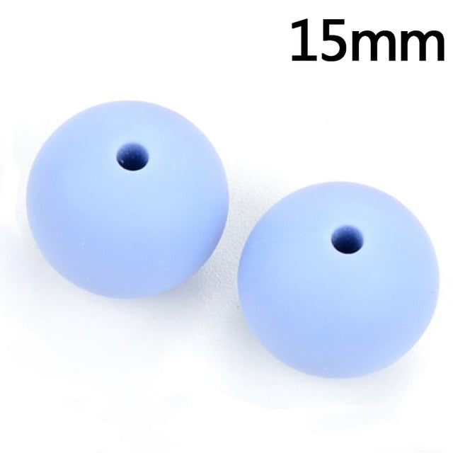 100pieces/lot Silicone Beads Baby Teething Beads 15mm Safe Food Grade Nursing Chewing Round Silicone Beads