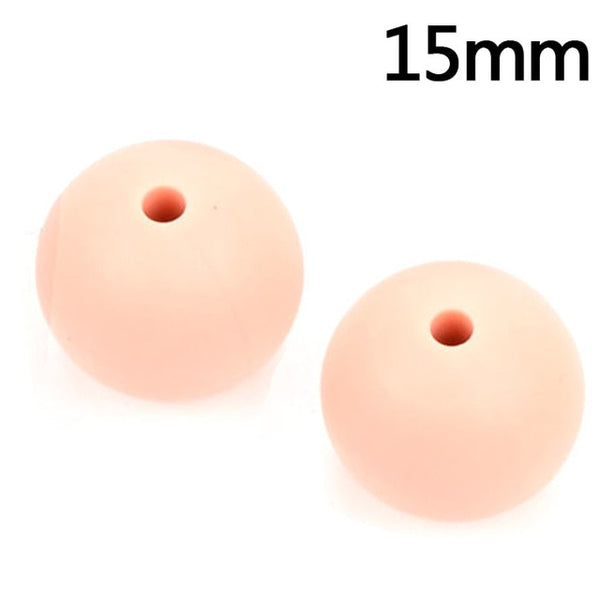 100pieces/lot Silicone Beads Baby Teething Beads 15mm Safe Food Grade Nursing Chewing Round Silicone Beads