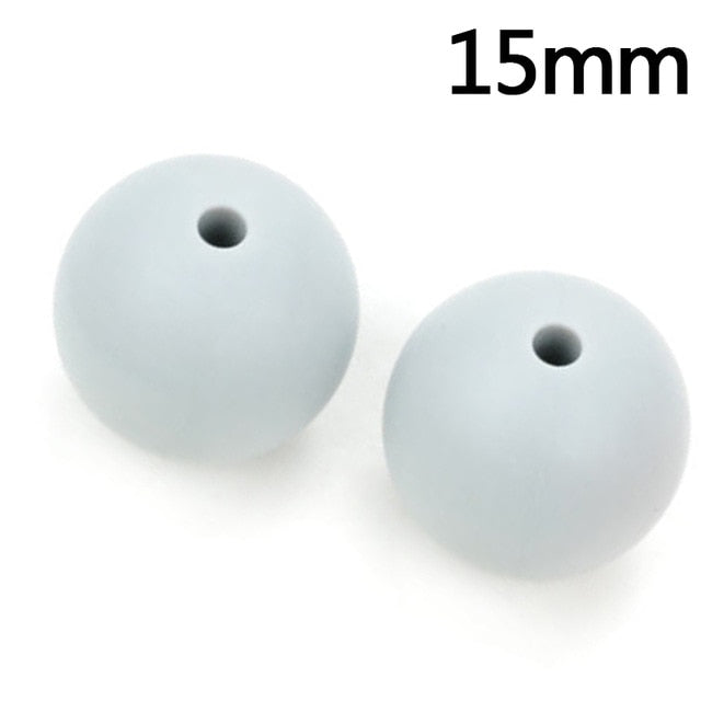 100pieces/lot Silicone Beads Baby Teething Beads 15mm Safe Food Grade Nursing Chewing Round Silicone Beads