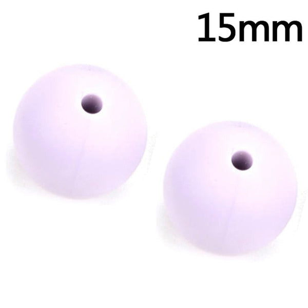 100pieces/lot Silicone Beads Baby Teething Beads 15mm Safe Food Grade Nursing Chewing Round Silicone Beads