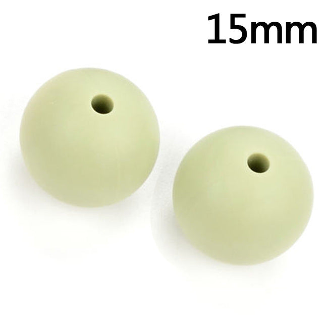 100pieces/lot Silicone Beads Baby Teething Beads 15mm Safe Food Grade Nursing Chewing Round Silicone Beads