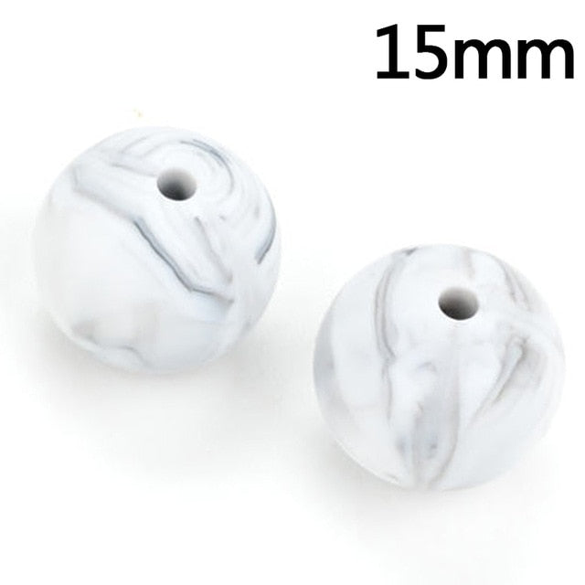 100pieces/lot Silicone Beads Baby Teething Beads 15mm Safe Food Grade Nursing Chewing Round Silicone Beads