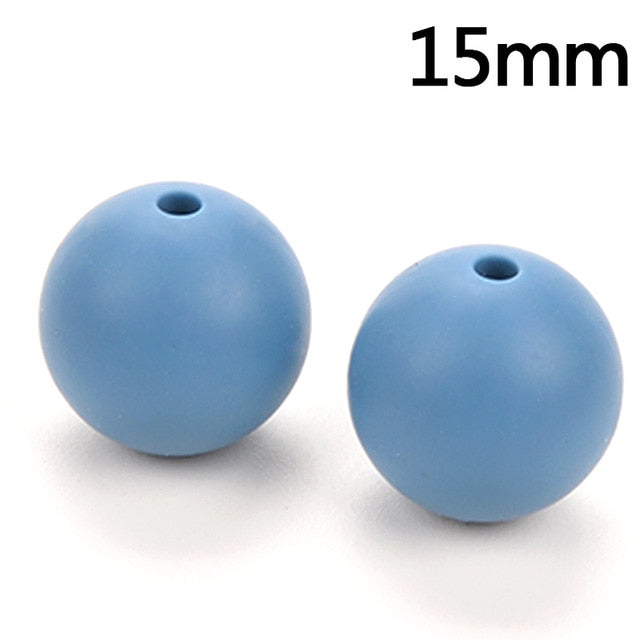 100pieces/lot Silicone Beads Baby Teething Beads 15mm Safe Food Grade Nursing Chewing Round Silicone Beads