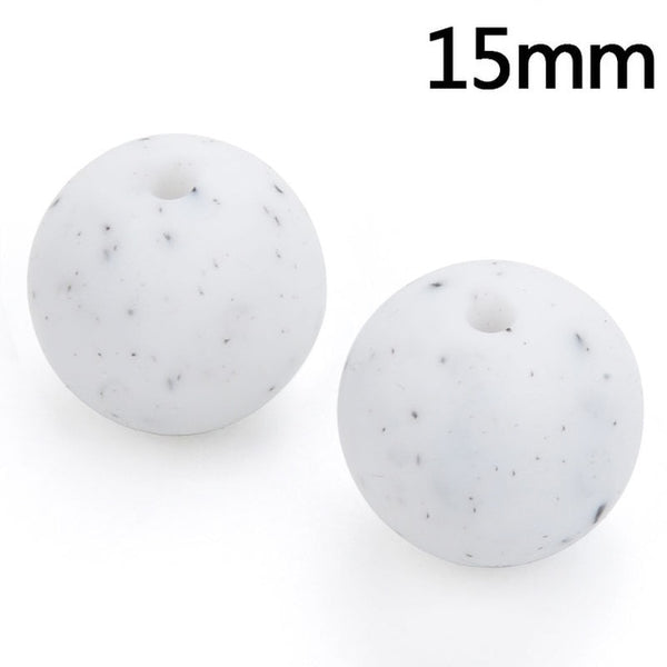 100pieces/lot Silicone Beads Baby Teething Beads 15mm Safe Food Grade Nursing Chewing Round Silicone Beads