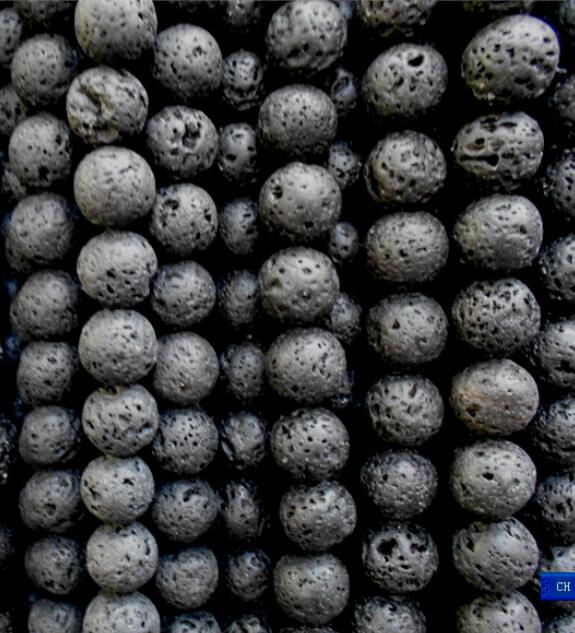 1 Pack  Natural Round Black Rock Volcanic Lava Stone Beads For Bracelets Essential Oil Diffuser Lockets Necklace