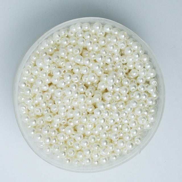 4-20mm Pearl Cabochon Round White Ivoy Pearl Imitation ABS Beads Jewelry Findings DIY Phone Case High Quality
