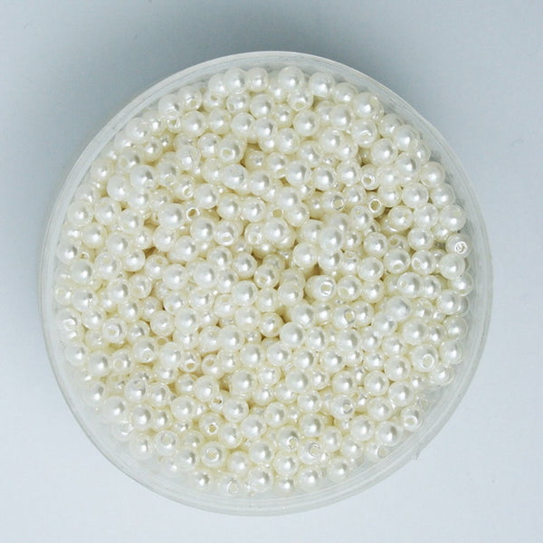 4-20mm Pearl Cabochon Round White Ivoy Pearl Imitation ABS Beads Jewelry Findings DIY Phone Case High Quality
