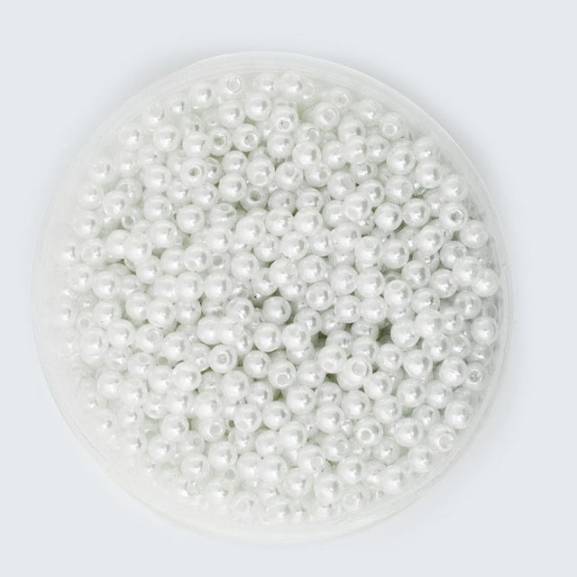 4-20mm Pearl Cabochon Round White Ivoy Pearl Imitation ABS Beads Jewelry Findings DIY Phone Case High Quality