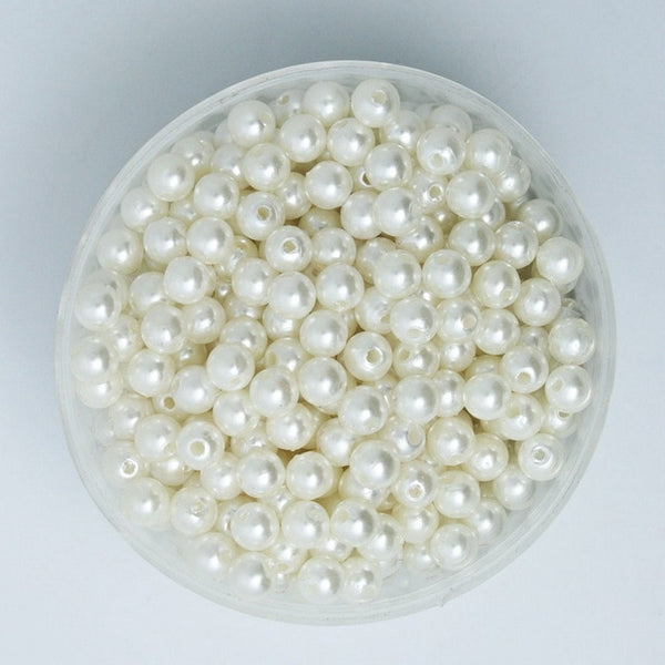4-20mm Pearl Cabochon Round White Ivoy Pearl Imitation ABS Beads Jewelry Findings DIY Phone Case High Quality