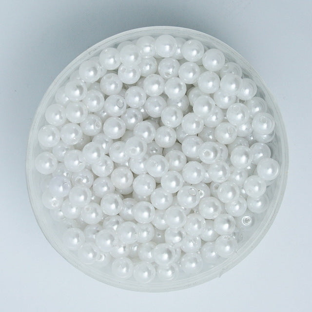 4-20mm Pearl Cabochon Round White Ivoy Pearl Imitation ABS Beads Jewelry Findings DIY Phone Case High Quality