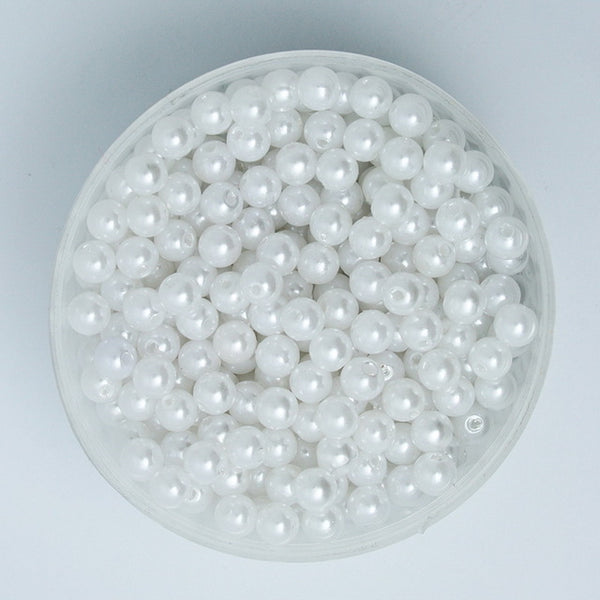 4-20mm Pearl Cabochon Round White Ivoy Pearl Imitation ABS Beads Jewelry Findings DIY Phone Case High Quality
