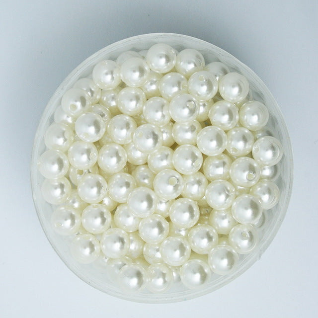 4-20mm Pearl Cabochon Round White Ivoy Pearl Imitation ABS Beads Jewelry Findings DIY Phone Case High Quality