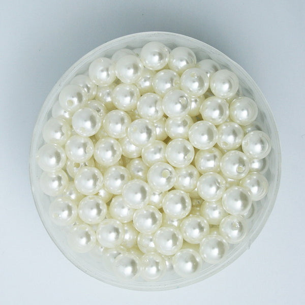 4-20mm Pearl Cabochon Round White Ivoy Pearl Imitation ABS Beads Jewelry Findings DIY Phone Case High Quality