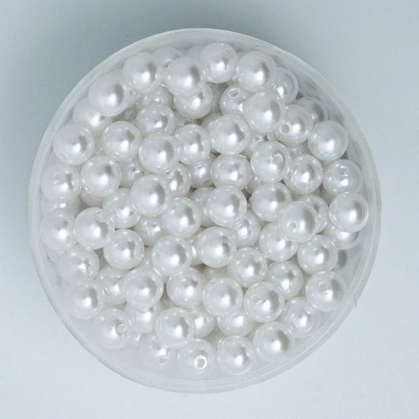 4-20mm Pearl Cabochon Round White Ivoy Pearl Imitation ABS Beads Jewelry Findings DIY Phone Case High Quality