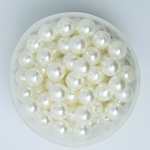 4-20mm Pearl Cabochon Round White Ivoy Pearl Imitation ABS Beads Jewelry Findings DIY Phone Case High Quality