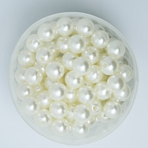 4-20mm Pearl Cabochon Round White Ivoy Pearl Imitation ABS Beads Jewelry Findings DIY Phone Case High Quality