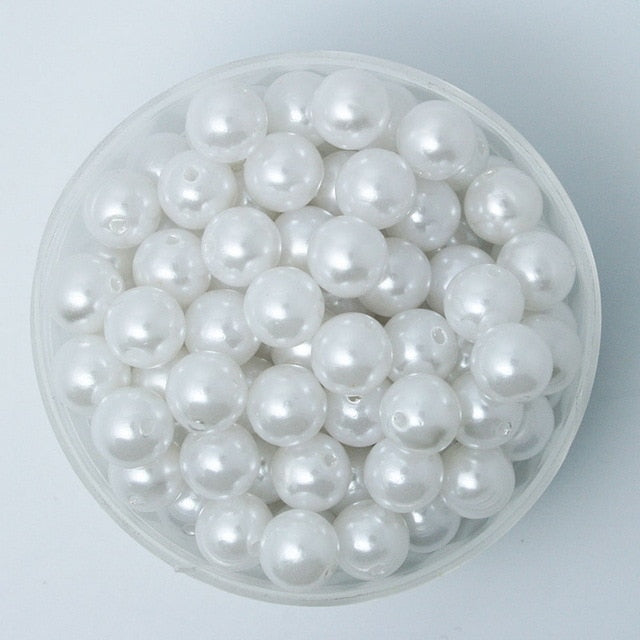 4-20mm Pearl Cabochon Round White Ivoy Pearl Imitation ABS Beads Jewelry Findings DIY Phone Case High Quality