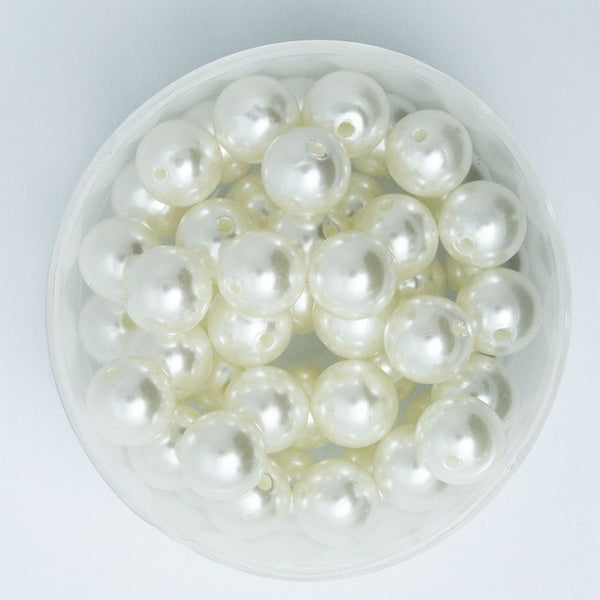 4-20mm Pearl Cabochon Round White Ivoy Pearl Imitation ABS Beads Jewelry Findings DIY Phone Case High Quality