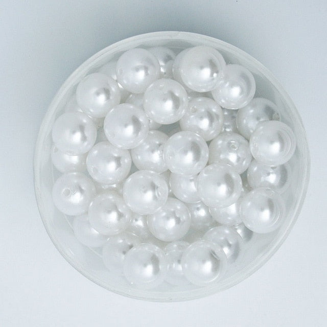 4-20mm Pearl Cabochon Round White Ivoy Pearl Imitation ABS Beads Jewelry Findings DIY Phone Case High Quality