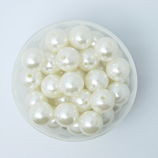4-20mm Pearl Cabochon Round White Ivoy Pearl Imitation ABS Beads Jewelry Findings DIY Phone Case High Quality