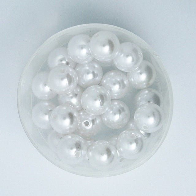4-20mm Pearl Cabochon Round White Ivoy Pearl Imitation ABS Beads Jewelry Findings DIY Phone Case High Quality