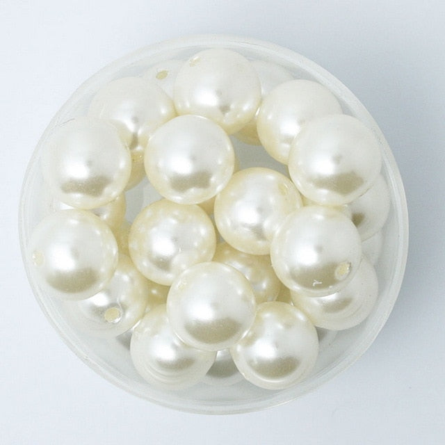 4-20mm Pearl Cabochon Round White Ivoy Pearl Imitation ABS Beads Jewelry Findings DIY Phone Case High Quality