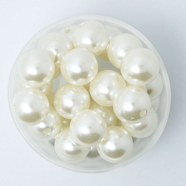 4-20mm Pearl Cabochon Round White Ivoy Pearl Imitation ABS Beads Jewelry Findings DIY Phone Case High Quality