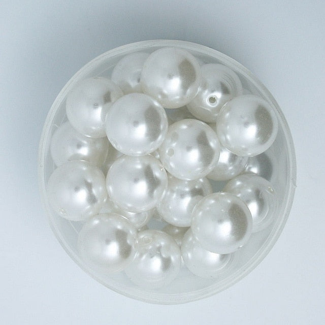4-20mm Pearl Cabochon Round White Ivoy Pearl Imitation ABS Beads Jewelry Findings DIY Phone Case High Quality