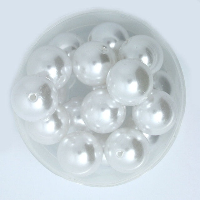 4-20mm Pearl Cabochon Round White Ivoy Pearl Imitation ABS Beads Jewelry Findings DIY Phone Case High Quality