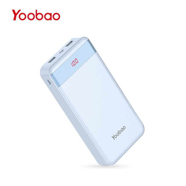 Yoobao M20Pro 20000mAh Portable Charger Dual USB Output/Input (Lightning&Mircro Input) Mobile Phone External Battery Pack