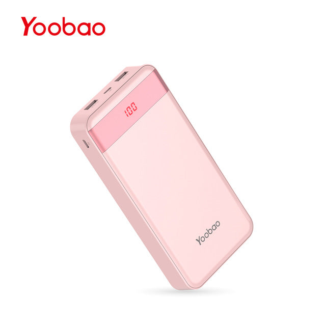 Yoobao M20Pro 20000mAh Portable Charger Dual USB Output/Input (Lightning&Mircro Input) Mobile Phone External Battery Pack