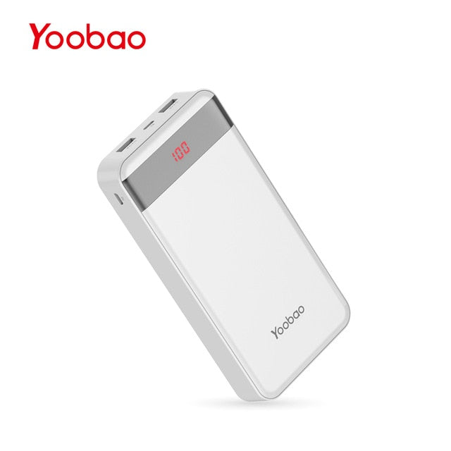 Yoobao M20Pro 20000mAh Portable Charger Dual USB Output/Input (Lightning&Mircro Input) Mobile Phone External Battery Pack