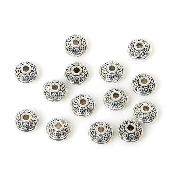6mm 100pcs Mix Antique Silver/Gold/Bronze Plated Spacer Bead Findings Cone Pattern Metal Loose DIY Beads for Jewelry Making
