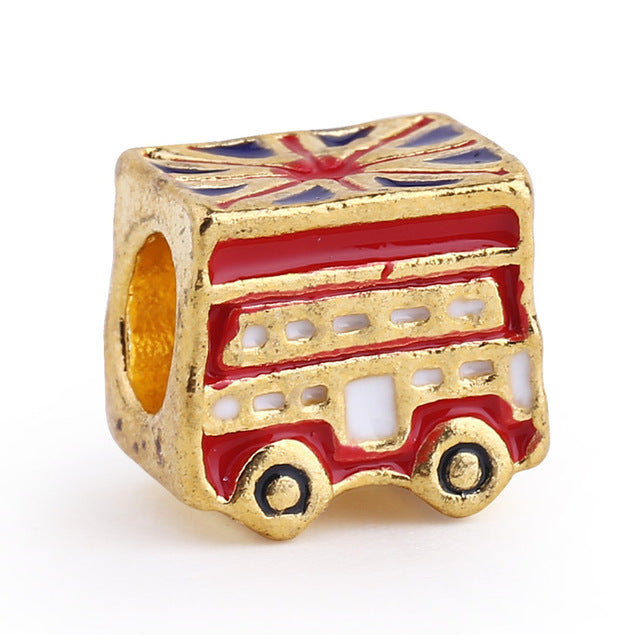 Free Shipping 1PC Silver Plated Red Enamel Snow White Apple Large Hole Beads Fit European Pandora Charm Bracelets & Necklaces