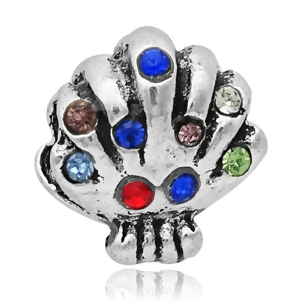 Free Shipping 1PC Silver Plated Red Enamel Snow White Apple Large Hole Beads Fit European Pandora Charm Bracelets & Necklaces