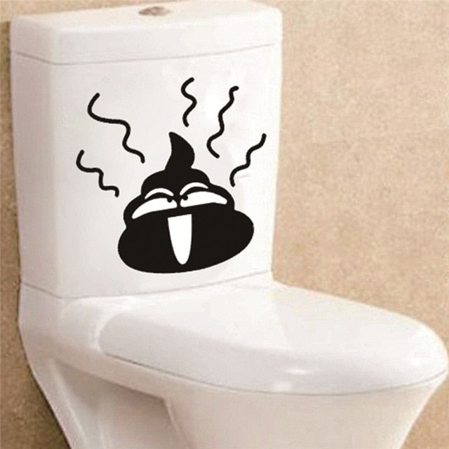 Funny Smile Bathroom Wall Stickers Toilet Home Decoration Waterproof Wall Decals For Toilet Sticker Decorative Poster Home Decor