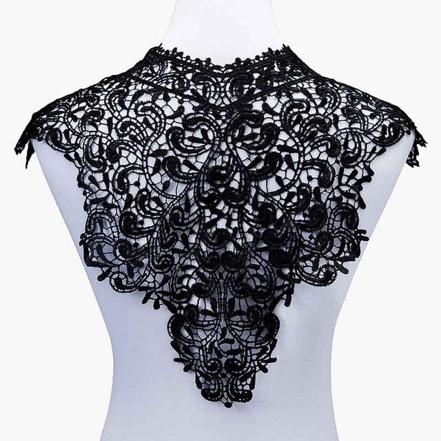 Misaya 1pc Polyester 4 Colors Flower Lace Neckline Fabric,DIY handmade Wedding Dress Lace Collar For Sewing Supplies Crafts